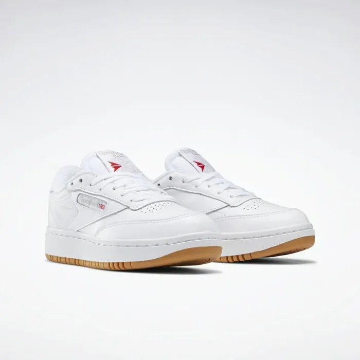 Classics Shoes Womens Reebok Club C Double Shoes White Reebok Rubber Gum07 White