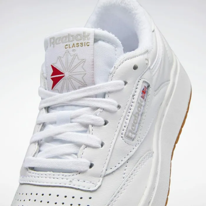 Classics Shoes Womens Reebok Club C Double Shoes White Reebok Rubber Gum07 White