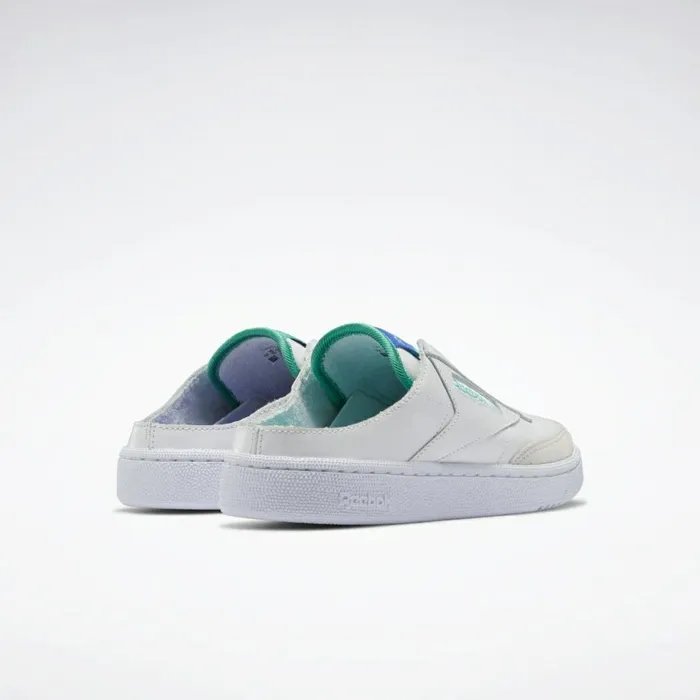 Classics Shoes Womens Reebok Club C Laceless Mule Shoes Ftwr White Bright Cobalt Future Teal