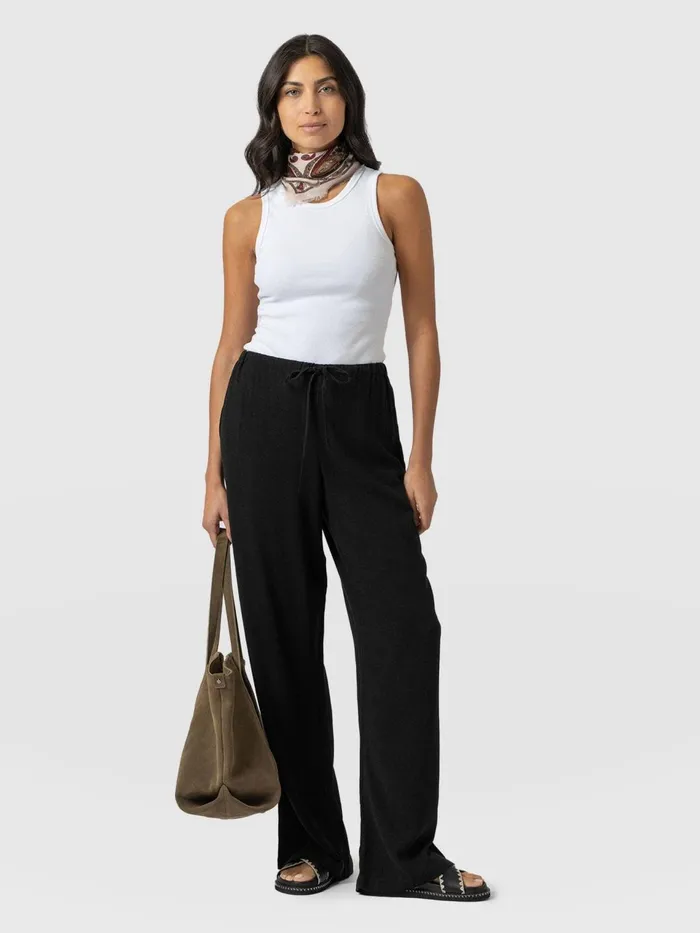 Corinne Linen Pant 8211 Black Black Women Saint And Sofia Pants