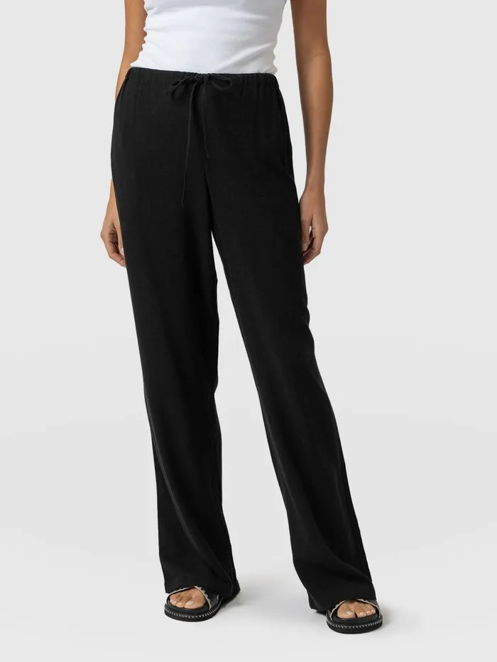 Corinne Linen Pant 8211 Black Black Women Saint And Sofia Pants