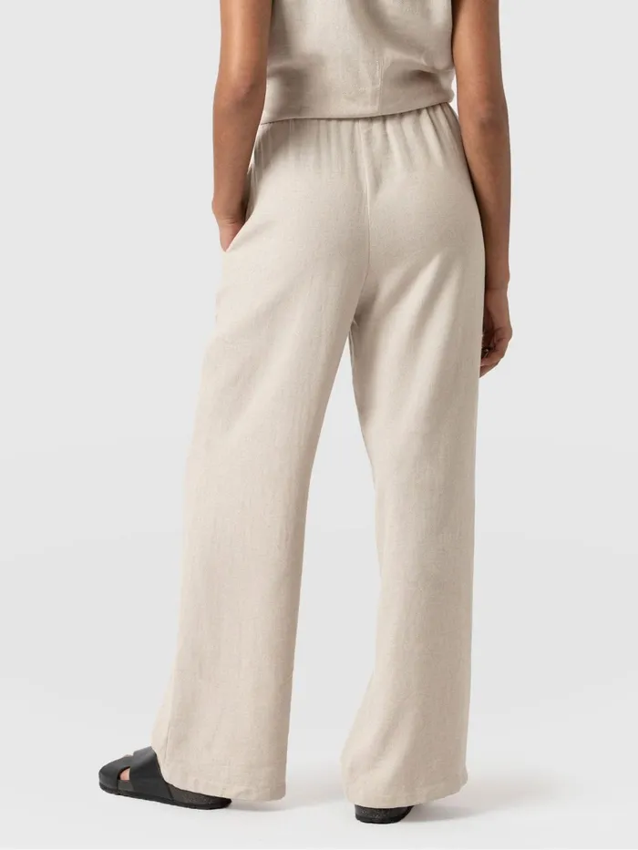 Corinne Linen Pant 8211 Oatmeal Oatmeal Women Saint And Sofia Pants