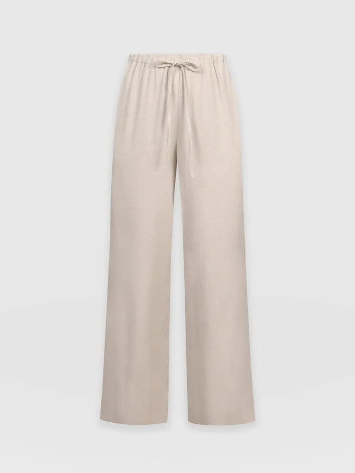 Corinne Linen Pant 8211 Oatmeal Oatmeal Women Saint And Sofia Pants