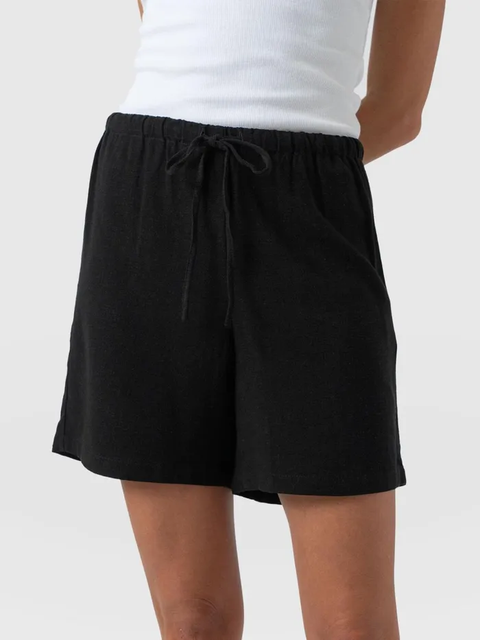 Corinne Linen Short 8211 Black Black Women Saint And Sofia Shorts