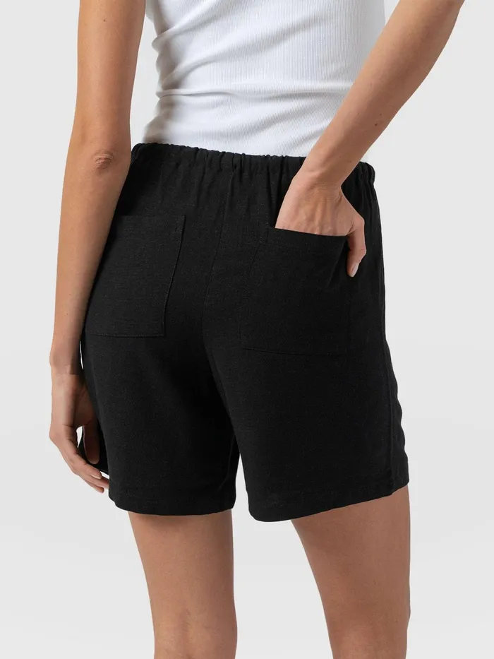 Corinne Linen Short 8211 Black Black Women Saint And Sofia Shorts