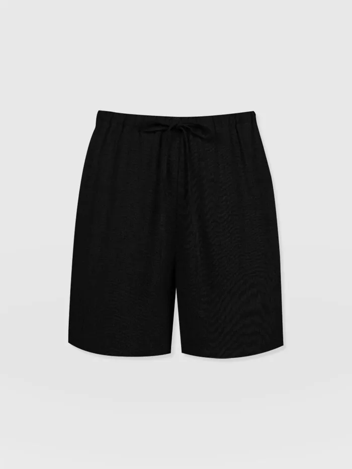 Corinne Linen Short 8211 Black Black Women Saint And Sofia Shorts
