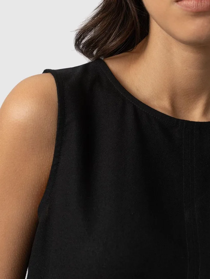 Corinne Linen Tunic 8211 Black Black Women Saint And Sofia TShirts and Tanks