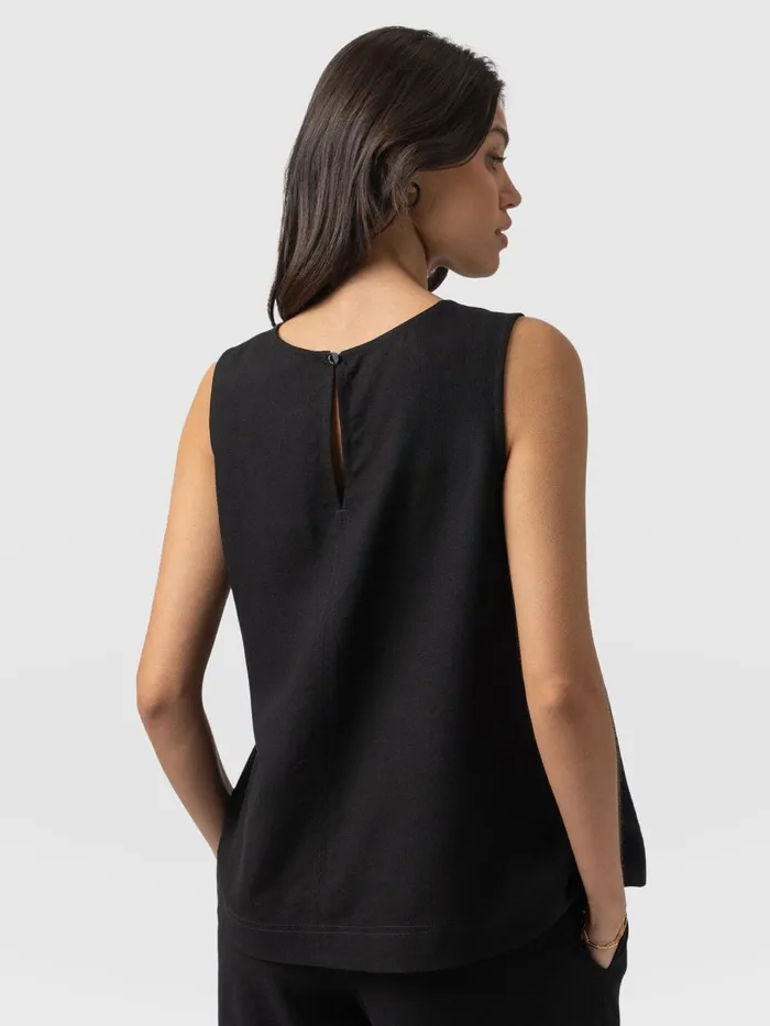 Corinne Linen Tunic 8211 Black Black Women Saint And Sofia TShirts and Tanks