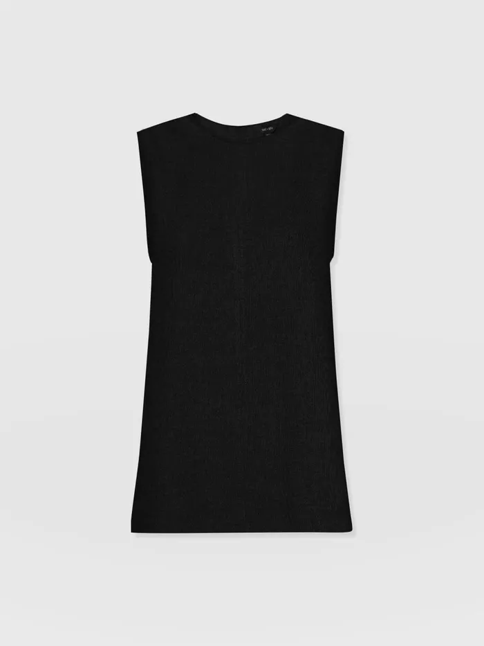 Corinne Linen Tunic 8211 Black Black Women Saint And Sofia TShirts and Tanks