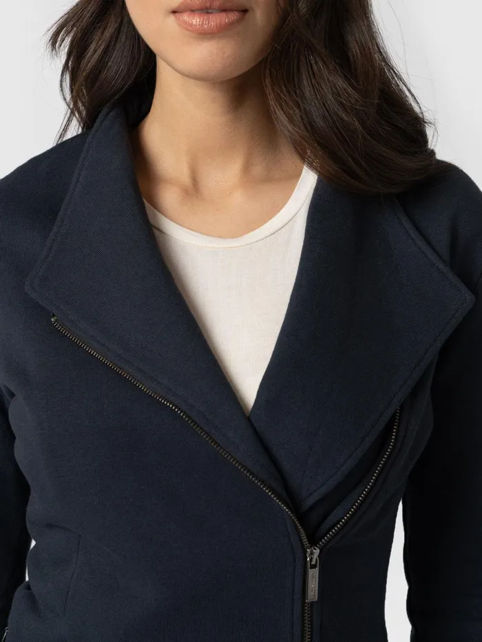Cotton Biker Jacket 8211 Navy Navy Women Saint And Sofia Coats and Jackets