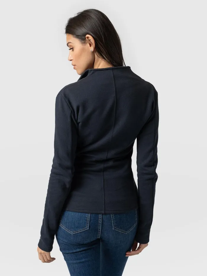 Cotton Biker Jacket 8211 Navy Navy Women Saint And Sofia Coats and Jackets