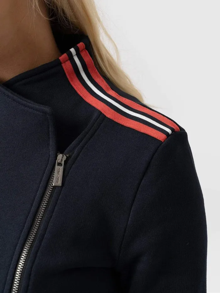 Cotton Biker Jacket 8211 Navy Stripe Navy Stripe Women Saint And Sofia Coats and Jackets