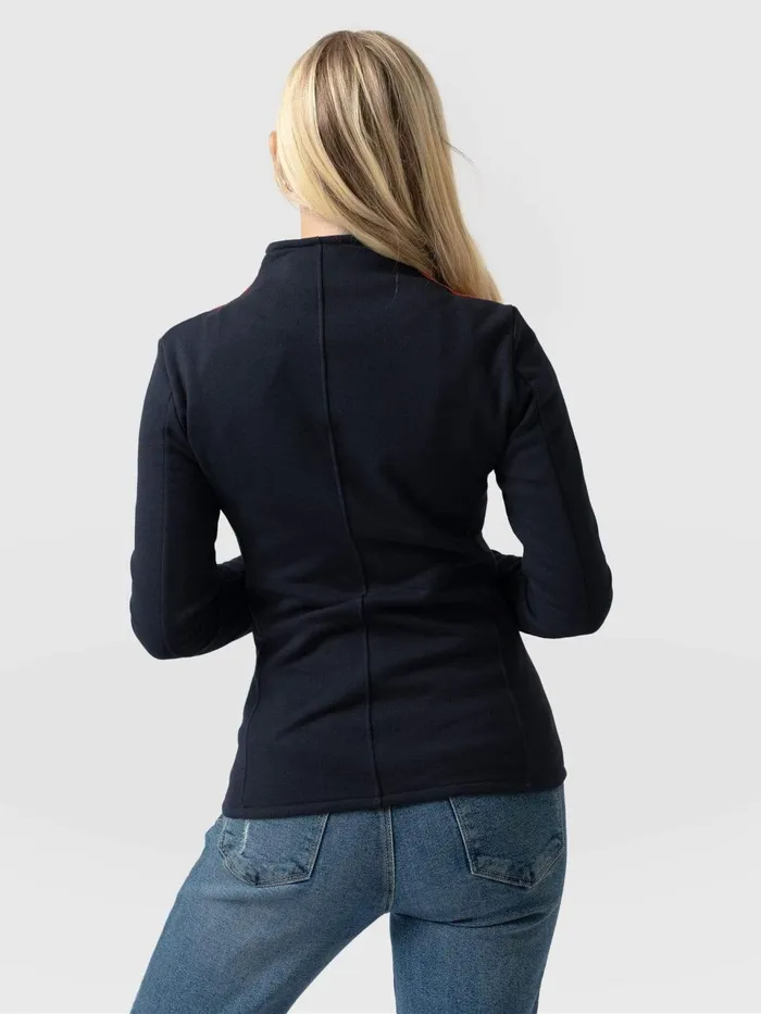 Cotton Biker Jacket 8211 Navy Stripe Navy Stripe Women Saint And Sofia Coats and Jackets