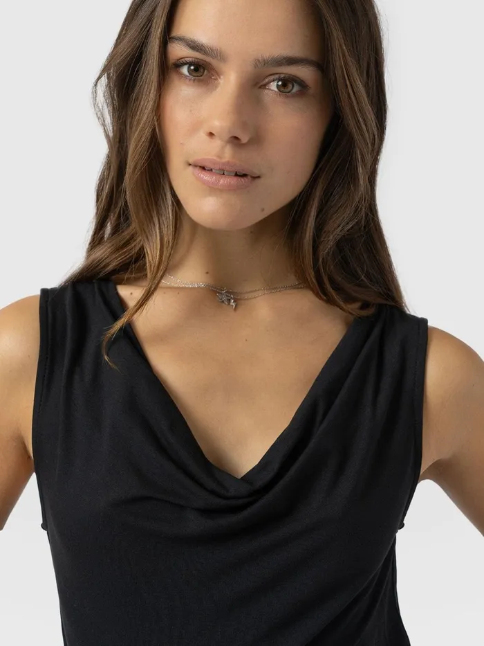 Cowl Neck Cami 8211 Black Black Women Saint And Sofia Casual Tops