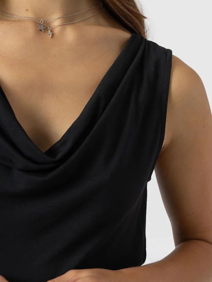 Cowl Neck Cami 8211 Black Black Women Saint And Sofia Casual Tops