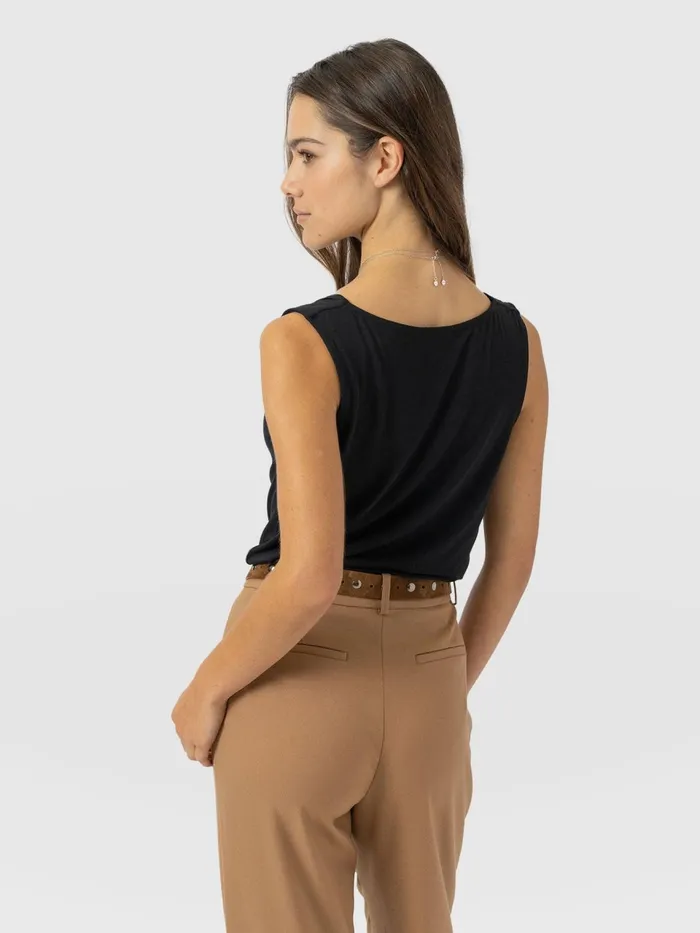 Cowl Neck Cami 8211 Black Black Women Saint And Sofia Casual Tops