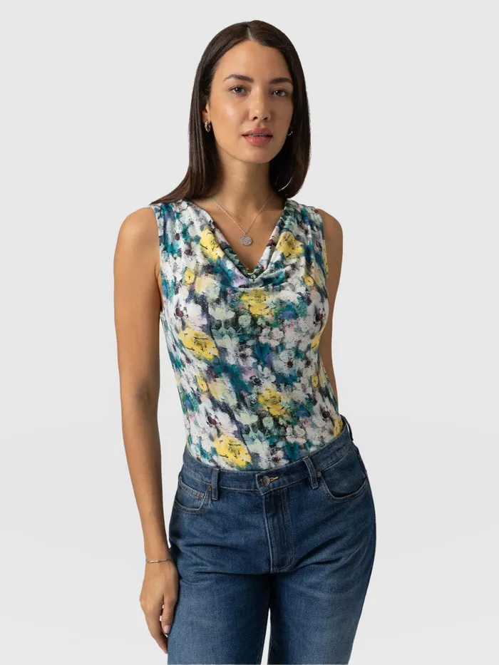 Cowl Neck Cami 8211 Misty Floral Misty Floral Women Saint And Sofia TShirts and Tanks Cowl Neck Cami 8211 Misty Floral Misty Floral Women Saint And Sofia TShirts and Tanks