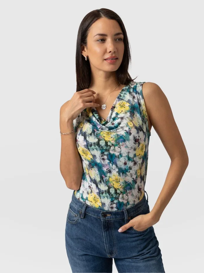 Cowl Neck Cami 8211 Misty Floral Misty Floral Women Saint And Sofia TShirts and Tanks
