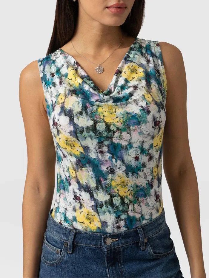 Cowl Neck Cami 8211 Misty Floral Misty Floral Women Saint And Sofia TShirts and Tanks