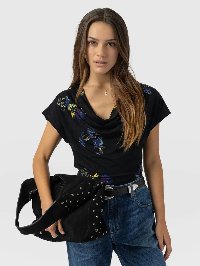 Cowl Neck Tee 8211 Blue Lily Gardens Blue Lily Gardens Women Saint And Sofia Casual Tops