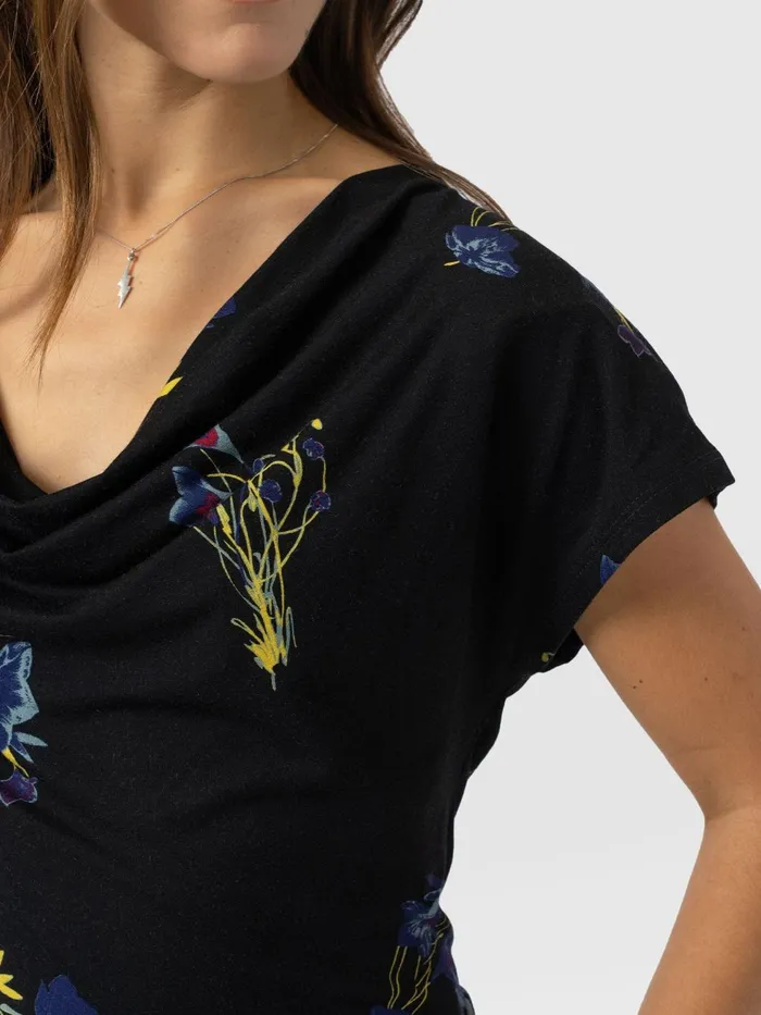 Cowl Neck Tee 8211 Blue Lily Gardens Blue Lily Gardens Women Saint And Sofia Casual Tops