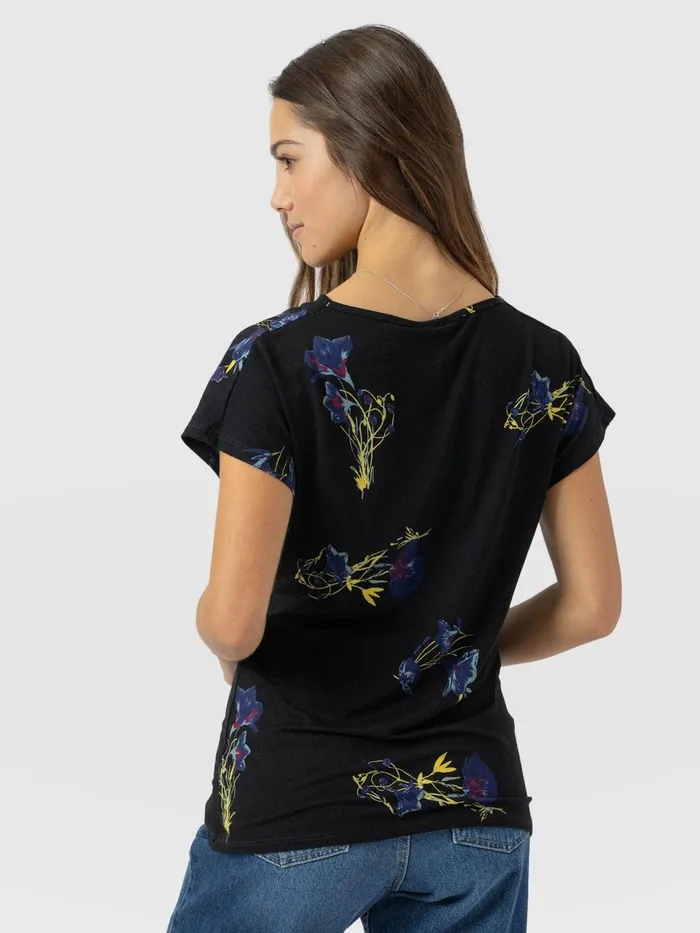 Cowl Neck Tee 8211 Blue Lily Gardens Blue Lily Gardens Women Saint And Sofia Casual Tops