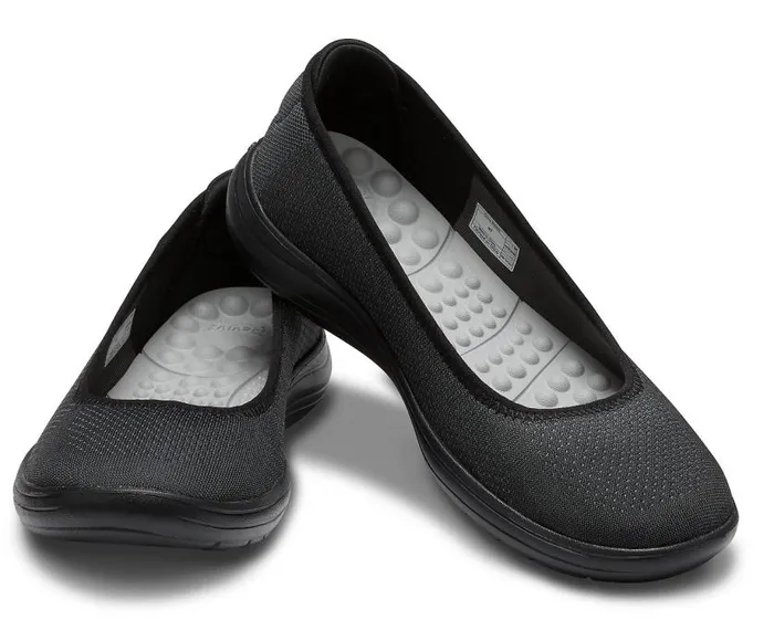 Crocs Flats Crocs Reviva Flat Black Black 8211 Women