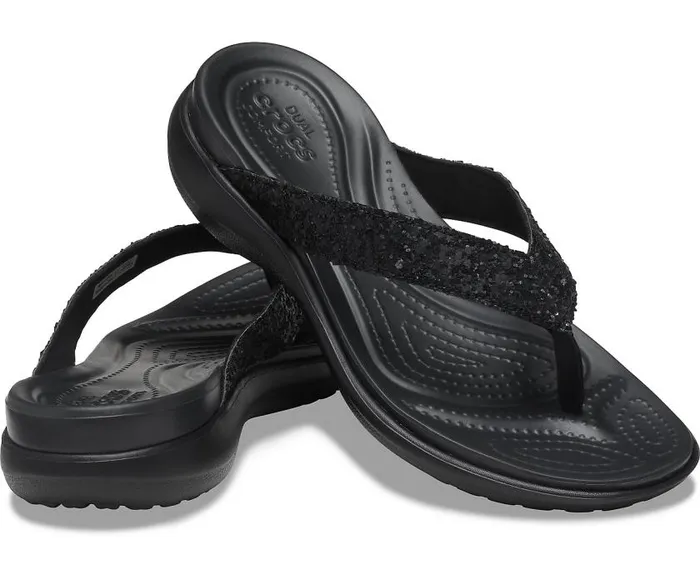 Crocs Sandals Capri V Glitter Flip Black 8211 Women