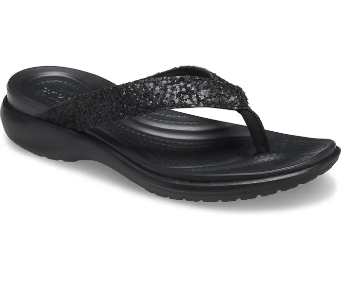 Crocs Sandals Capri V Glitter Flip Black 8211 Women