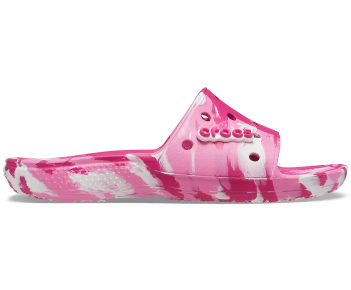 Crocs Sandals Classic Crocs Marbled Slide Candy Pink Pink Lemonade 8211 WomenMen