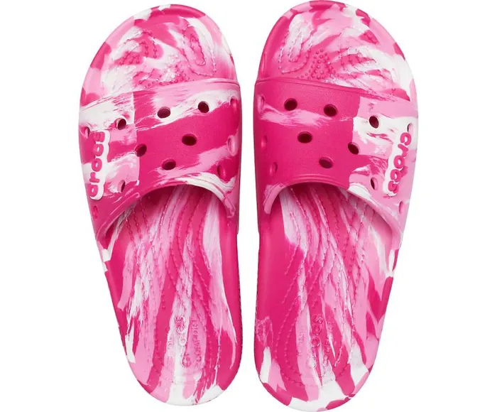 Crocs Sandals Classic Crocs Marbled Slide Candy Pink Pink Lemonade 8211 WomenMen