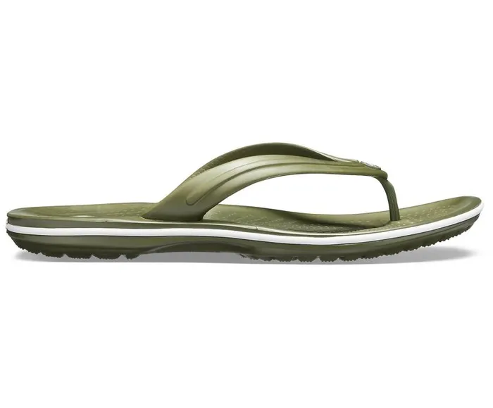 Crocs Sandals Crocband Flip Army Green White 8211 WomenMen