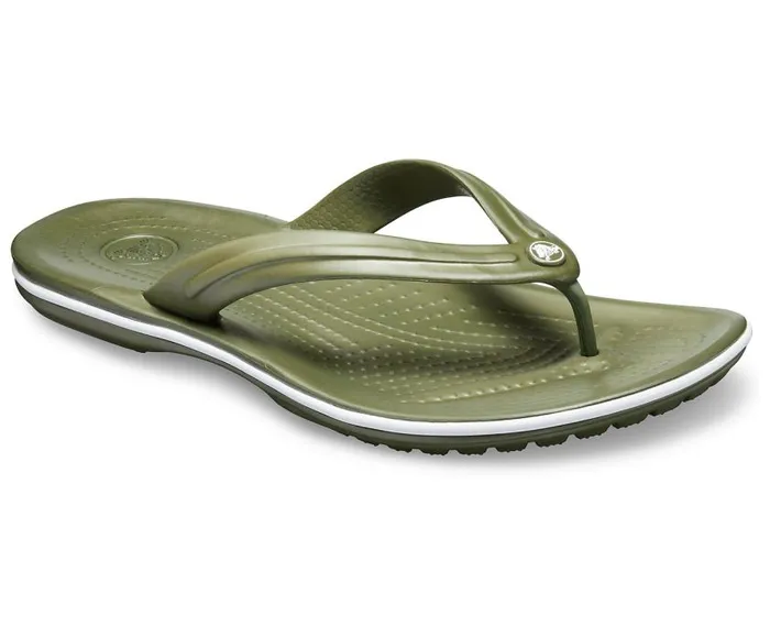Crocs Sandals Crocband Flip Army Green White 8211 WomenMen