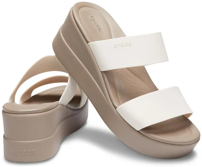 Crocs Sandals Crocs Brooklyn Mid Wedge Stucco Mushroom 8211 Women