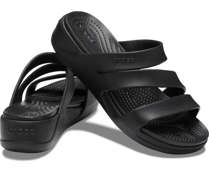 Crocs Sandals Crocs Monterey Strappy Wedge Black 8211 Women