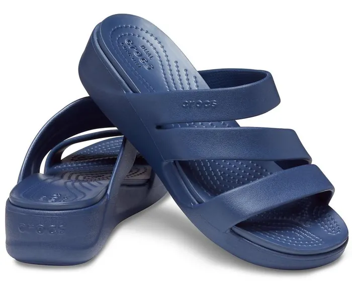 Crocs Sandals Crocs Monterey Strappy Wedge Navy 8211 Women