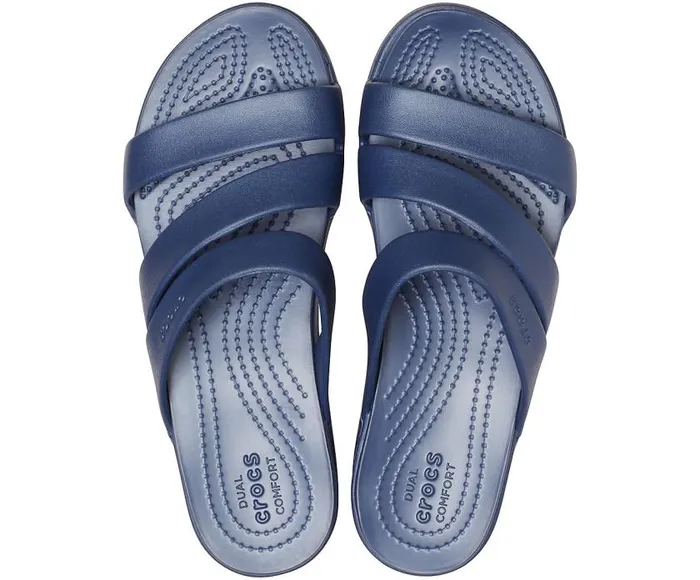 Crocs Sandals Crocs Monterey Strappy Wedge Navy 8211 Women
