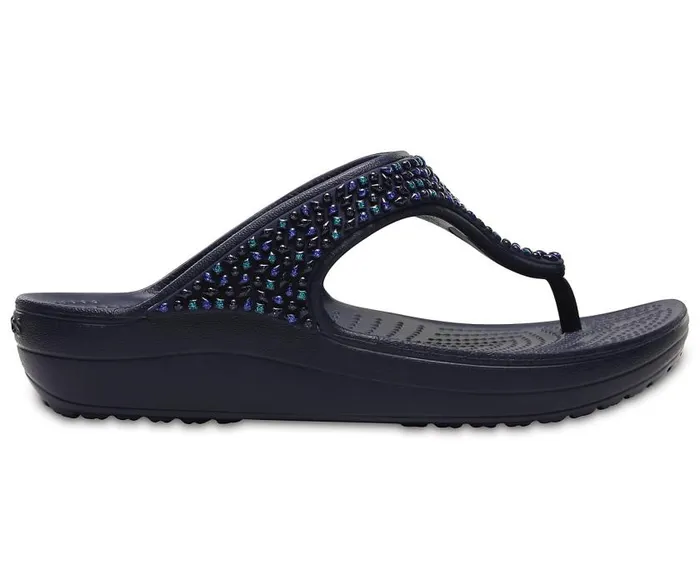 Crocs Sandals Crocs Sloane Embellished Flip Navy Turquoise 8211 Women