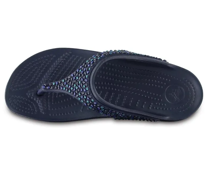 Crocs Sandals Crocs Sloane Embellished Flip Navy Turquoise 8211 Women