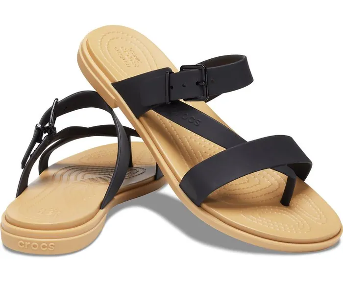 Crocs Sandals Crocs Tulum Toe Post Sandal Black Tan 8211 Women