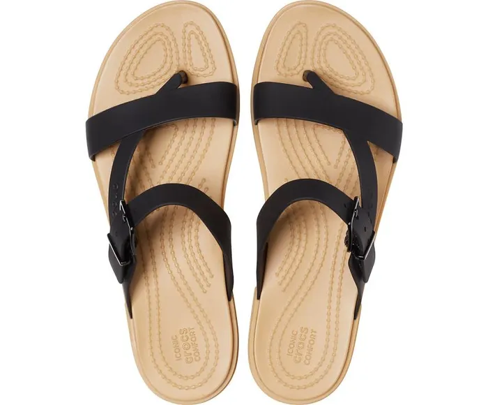 Crocs Sandals Crocs Tulum Toe Post Sandal Black Tan 8211 Women