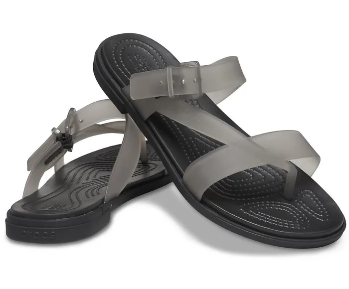Crocs Sandals Crocs Tulum Translucent Toe Post Black 8211 Women