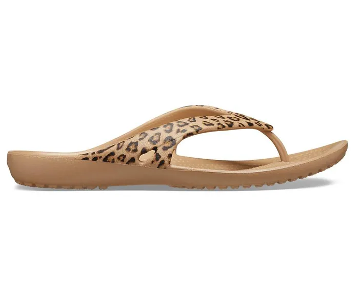 Crocs Sandals Kadee II Leopard Flip Leopard Gold 8211 Women