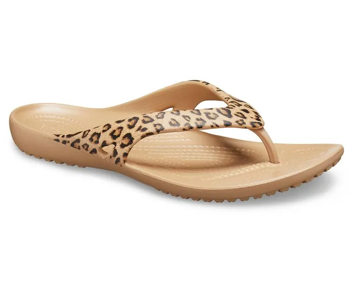 Crocs Sandals Kadee II Leopard Flip Leopard Gold 8211 Women