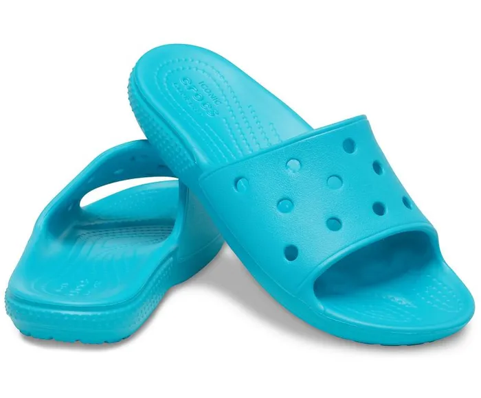 Crocs Sandals Kids039 Classic Crocs Slide Digital Aqua 8211 GirlsBoys