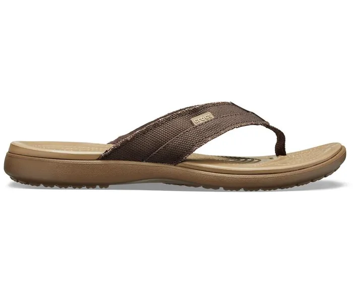 Crocs Sandals Santa Cruz Canvas Flip Espresso Khaki 8211 Men