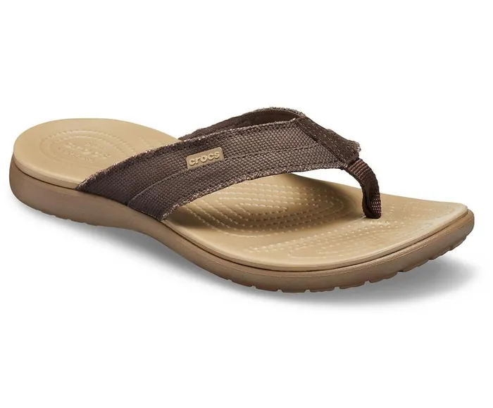 Crocs Sandals Santa Cruz Canvas Flip Espresso Khaki 8211 Men