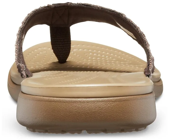 Crocs Sandals Santa Cruz Canvas Flip Espresso Khaki 8211 Men