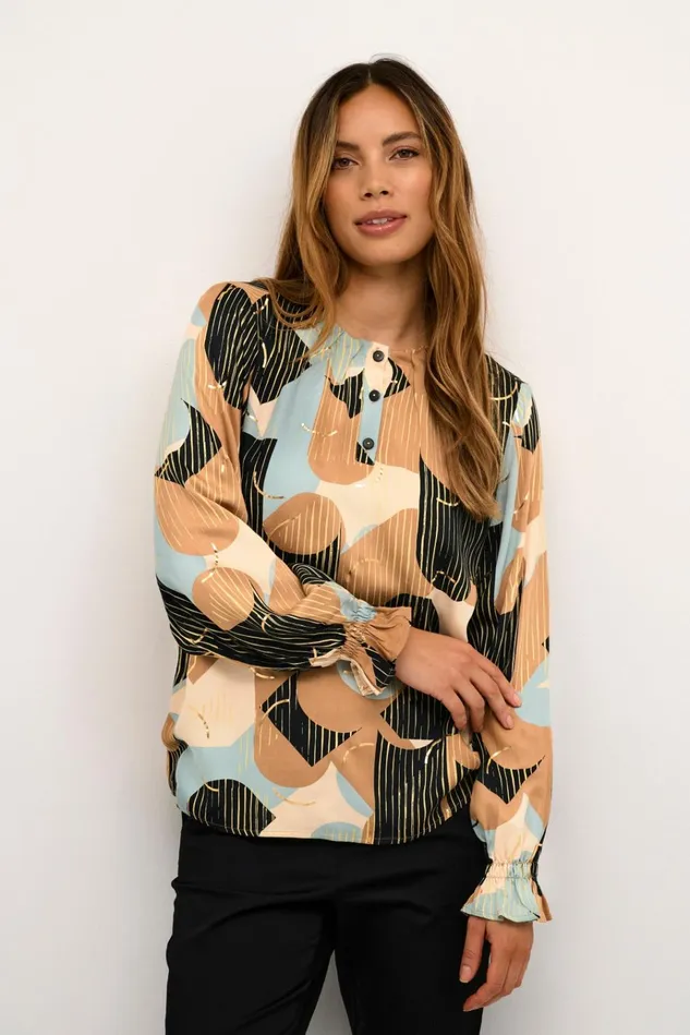 CULTURE Blouses CUhelena Blouse Green Milieu Abstract 8211 Women
