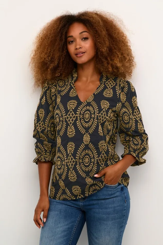 CULTURE Blouses CUtia Blouse With Embroidery Black 8211 Women